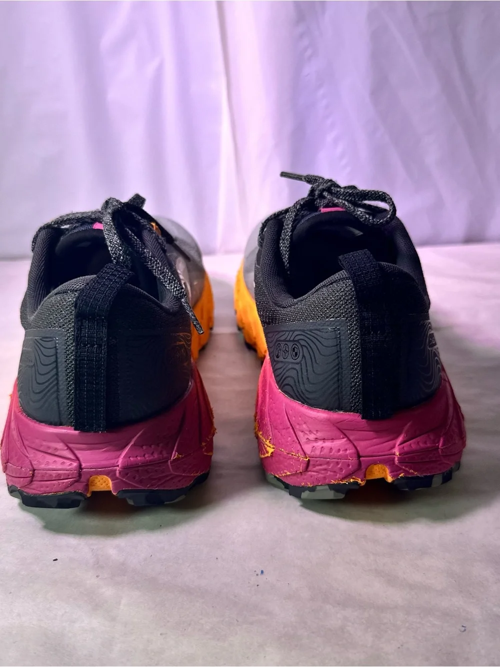 Brooks Grey Trail Runners with Orange & Pink Gradient Midsole